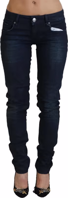 Blue Low Waist Slim Fit Women Denim Jeans