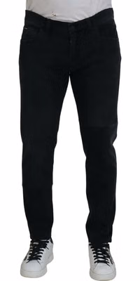 Black Angel Embroidery Skinny Denim Jeans
