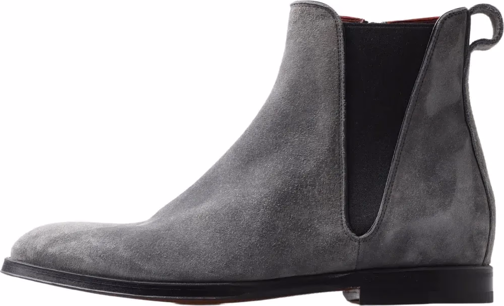 Dolce & Gabbana Gray Leather Men Ankle Boots Shoes