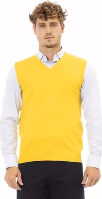 Yellow Viscose Men Jacket