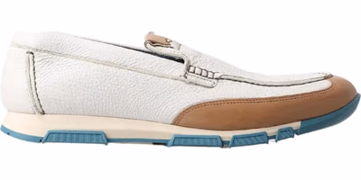 White Leather Loafers Moccasins Shoes