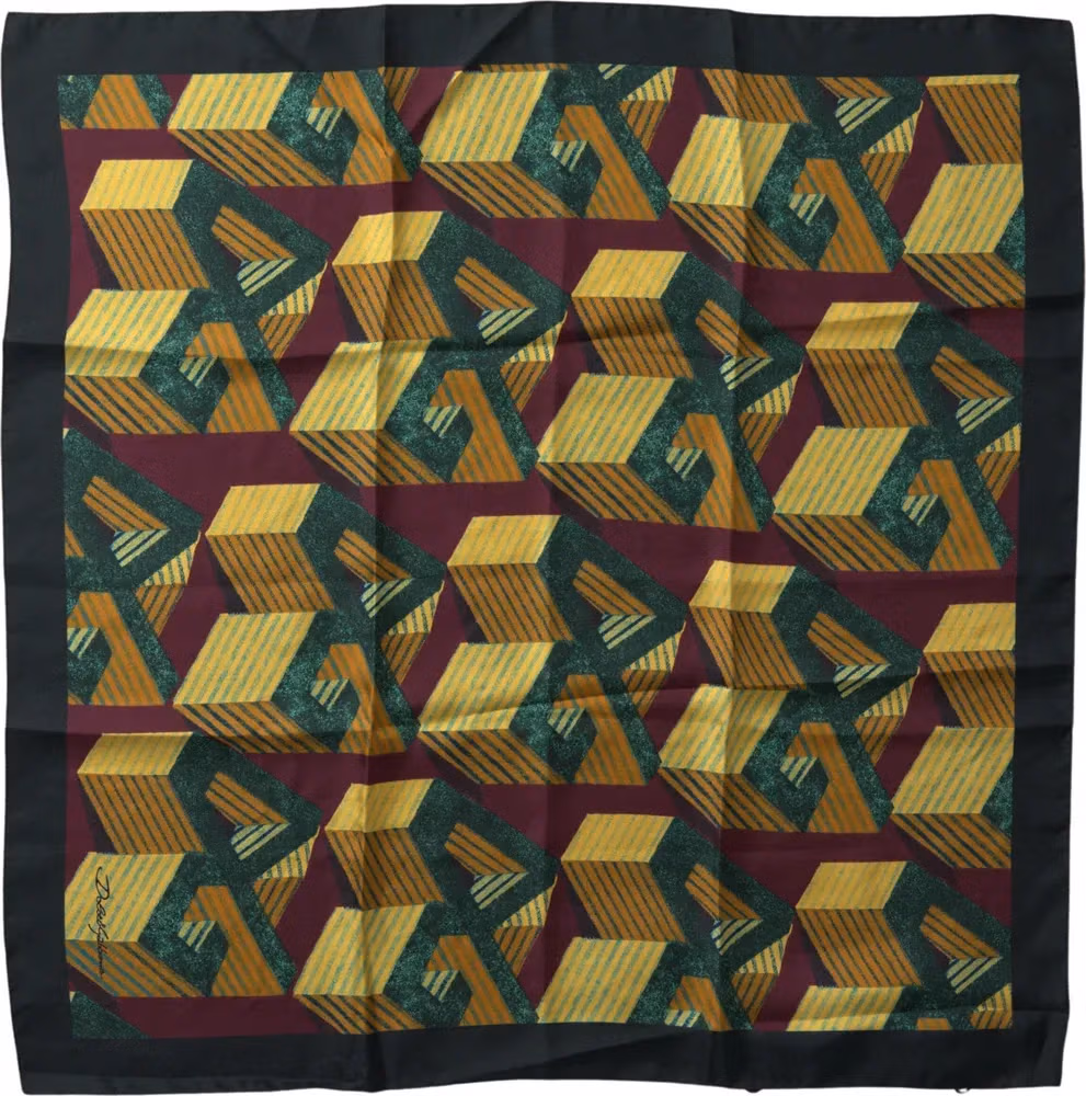 Dolce & Gabbana Multicolor Printed Square Handkerchief Scarf