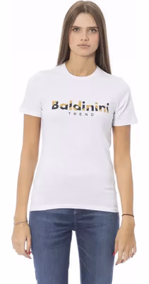 White Cotton Women T-Shirt