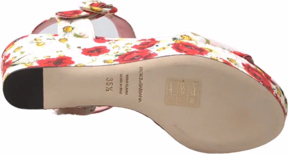 Dolce & Gabbana Multicolor floral print Wedges Floral Ankle Strap Sandals