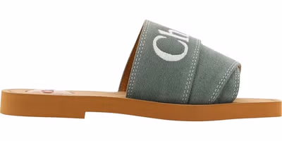 Forest Green Cotton Slides Woody Sandals