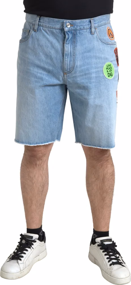 Dolce & Gabbana Light Blue Cotton Men Bermuda Denim Shorts