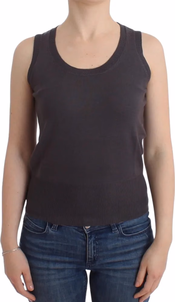 John Galliano Brown knit tank top