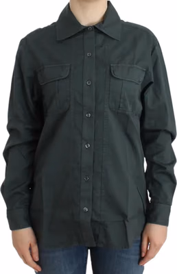 Gray button down shirt