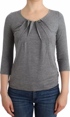 Gray 3/4 sleeves jumper top