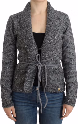 Gray wool knitted cardigan