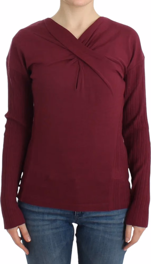 Cavalli Purple knitted wool sweater