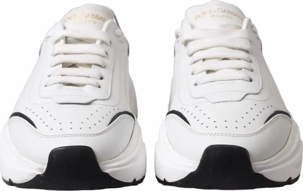 Dolce & Gabbana White Black Low Top Daymaster Sneakers Shoes