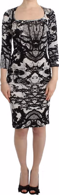 Black Printed Sheath Dress
