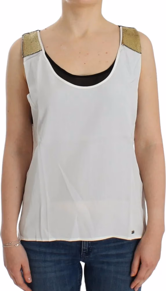 Costume National White sleeveless top