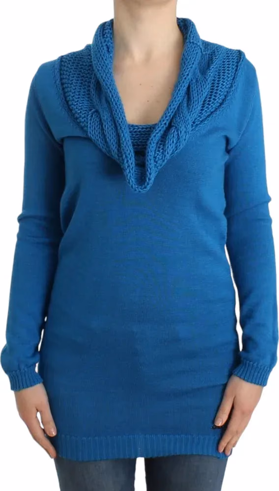 Costume National Blue knitted scoopneck sweater