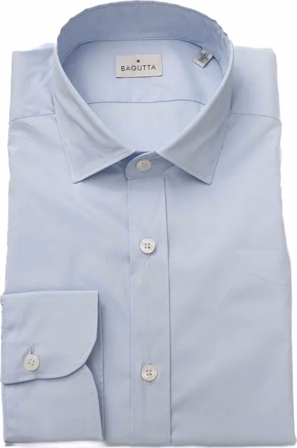Bagutta Light Blue Cotton Men Shirt