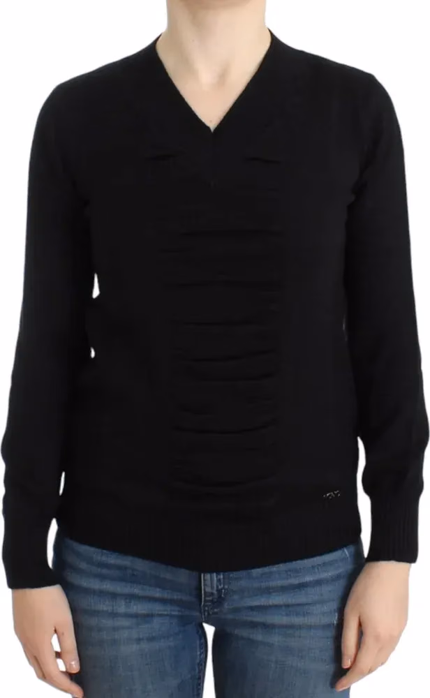 Costume National Black V-neck wool sweater