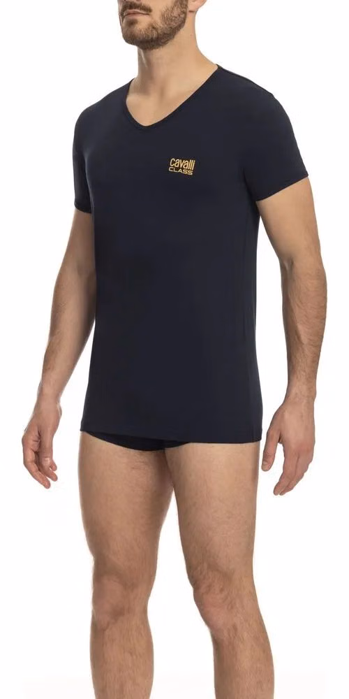 Cavalli Class Blue Cotton Men T-Shirt