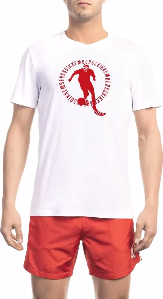 Bikkembergs White Cotton Men's T-Shirt