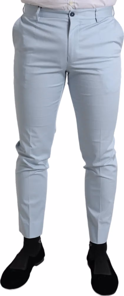 Dolce & Gabbana Sky Blue Cotton Stretch Skinny Pants