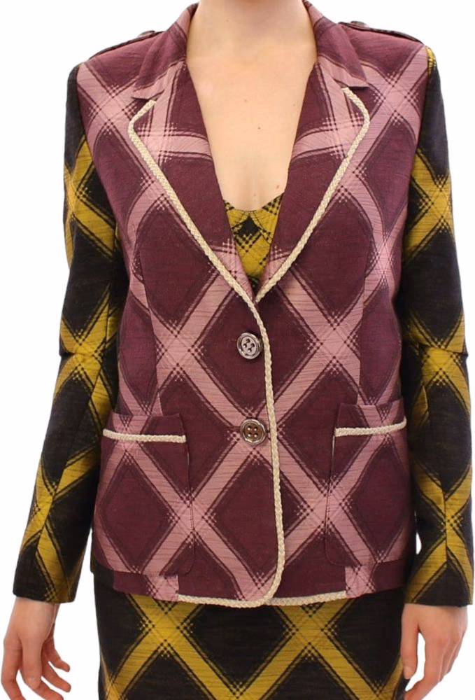 House of Holland Purple checkered blazer jacket
