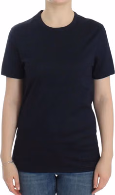 Lingerie Blue Crewneck Cotton Logo T-shirt