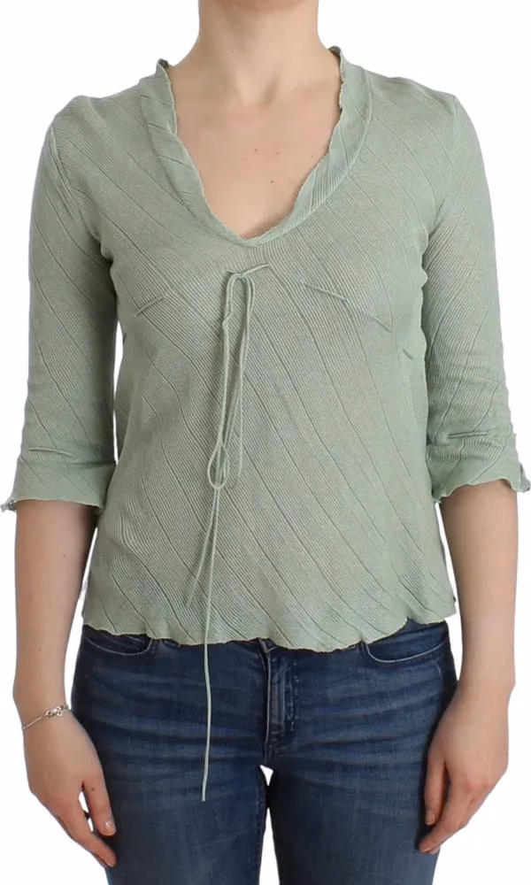 Ermanno Scervino Green Lightweight Knit Sweater Top Blouse