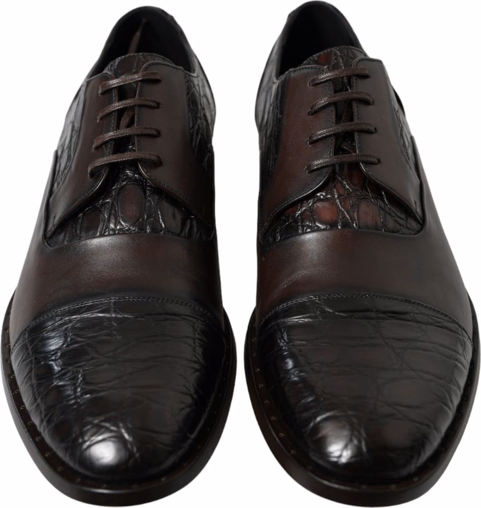 Dolce & Gabbana Brown Exotic Leather Formal Men Dress Shoes