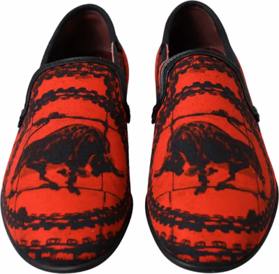 Red Black Torero Loafers Slippers Men Shoes