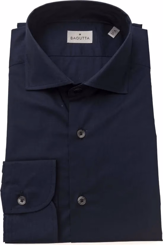 Bagutta Blue Cotton Men's Slim Shirt