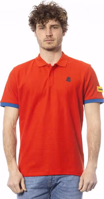 Red Cotton Men Polo Shirt
