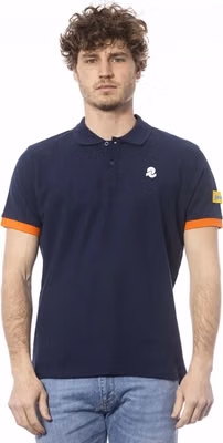 Blue Cotton Men's Polo Shirt