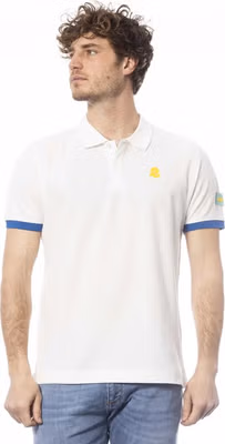 White Cotton Men Polo Shirt