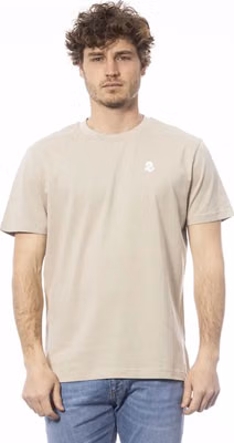 Beige Cotton Men T-Shirt