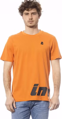 Orange Cotton Men T-Shirt