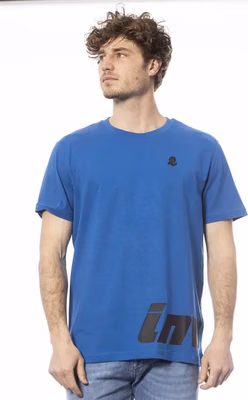 Blue Cotton Men T-Shirt