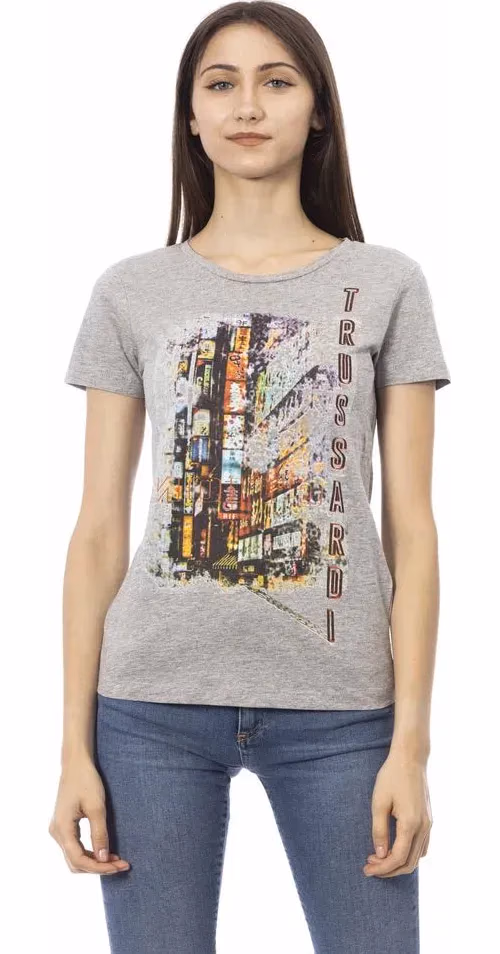 Trussardi Action Gray Cotton Women T-Shirt