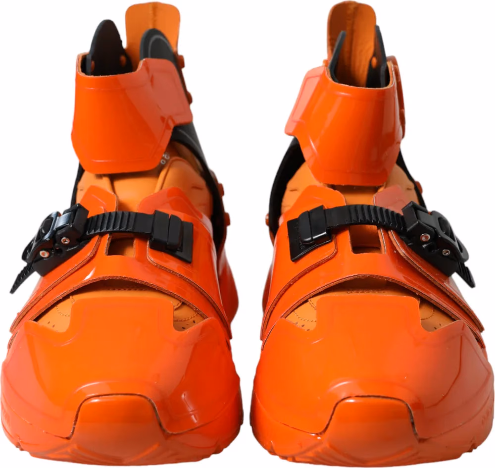 Dolce & Gabbana Orange Multi Panel Chunky High Top Sneakers Shoes