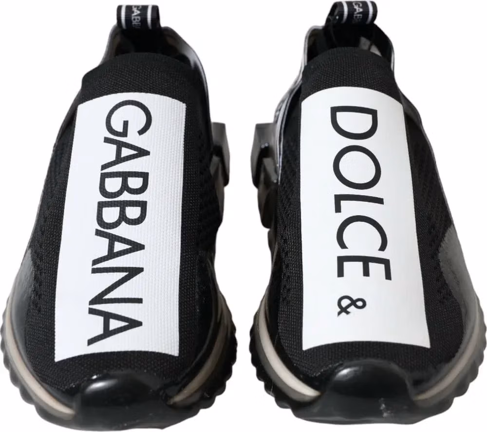 Dolce & Gabbana Black White Slip On Sneakers Sorrento Shoes