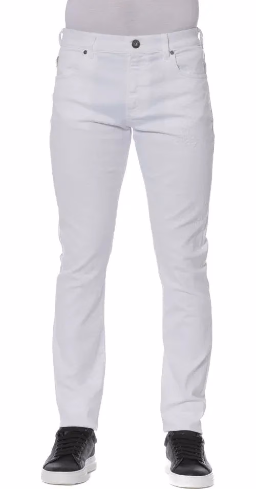 Trussardi Jeans White Cotton Men Jeans