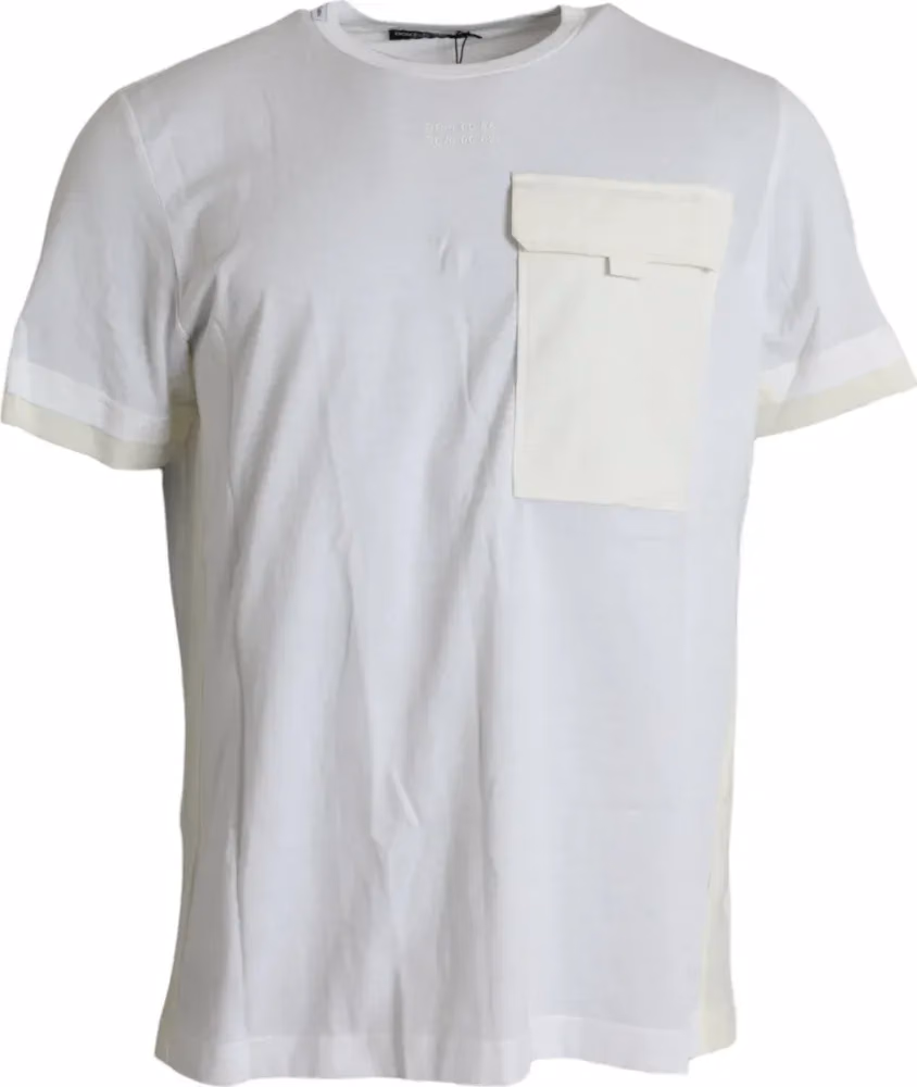 Dolce & Gabbana White Cotton Pocket Short Sleeves T-shirt