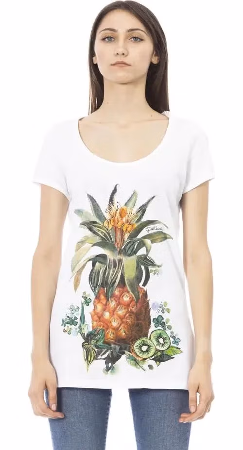Just Cavalli White Cotton Women T-Shirt