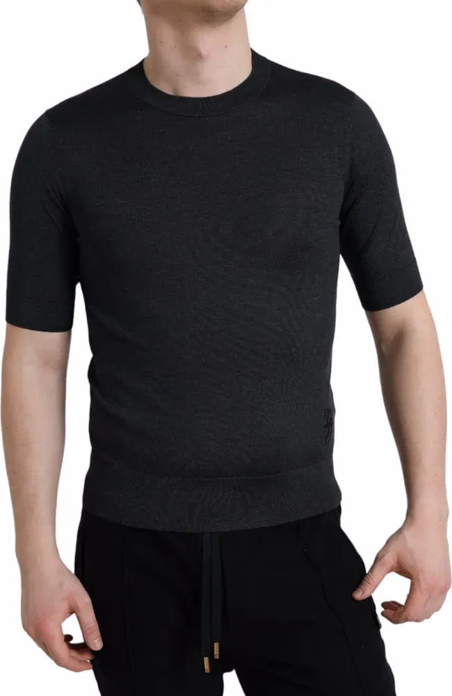 Dolce & Gabbana Dark Gray Crew Neck Short Sleeves T-shirt