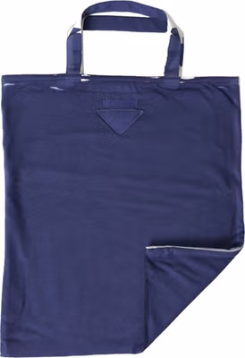 Blue Jersey Fabric Logo Shoulder Shopping Tote Shopping Bag