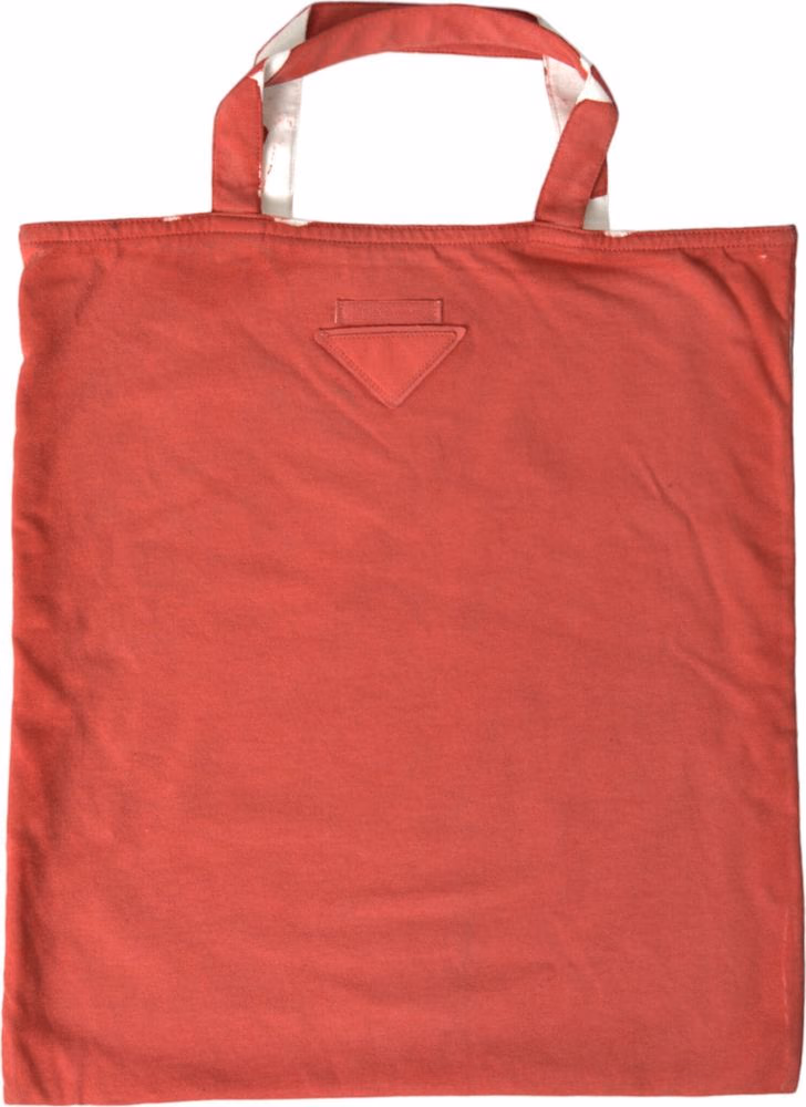 Prada Red Jersey Fabric Logo Shoulder Shopping Tote Bag