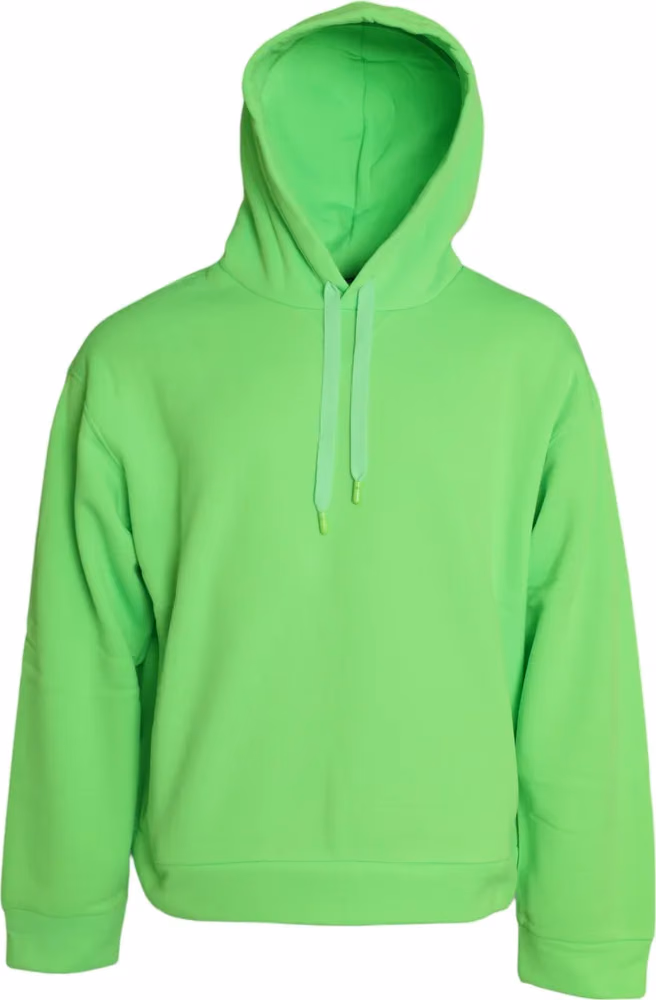 Dolce & Gabbana Neon Green Hooded Top Pullover Sweater