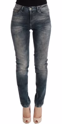 Blue Wash Cotton Blend Slim Fit Jeans