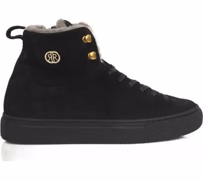 Black Cowhide Women Sneaker