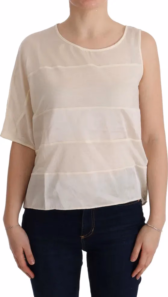 Costume National Beige Asymmetric Top Blouse