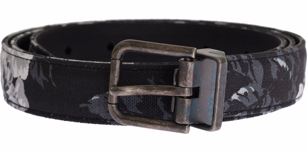Dolce & Gabbana Black Cayman Linen Leather Belt